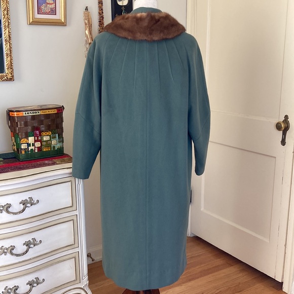 Vintage 40s Winter Coat Fur Trim XL - Picture 9 of 14